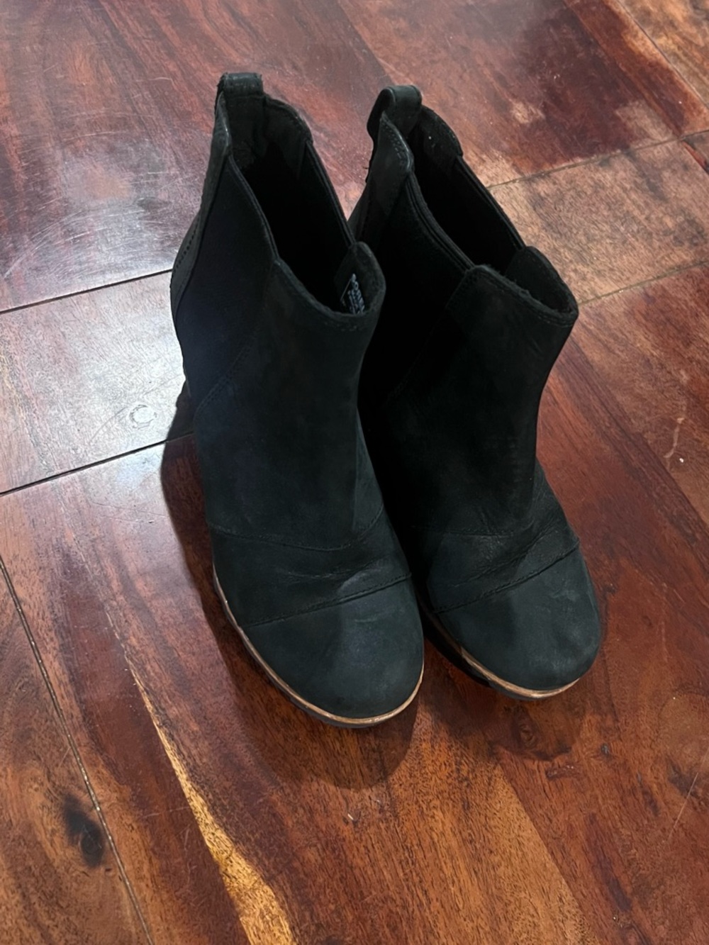 Sorel Black Suede Chelsea Ankle Booties